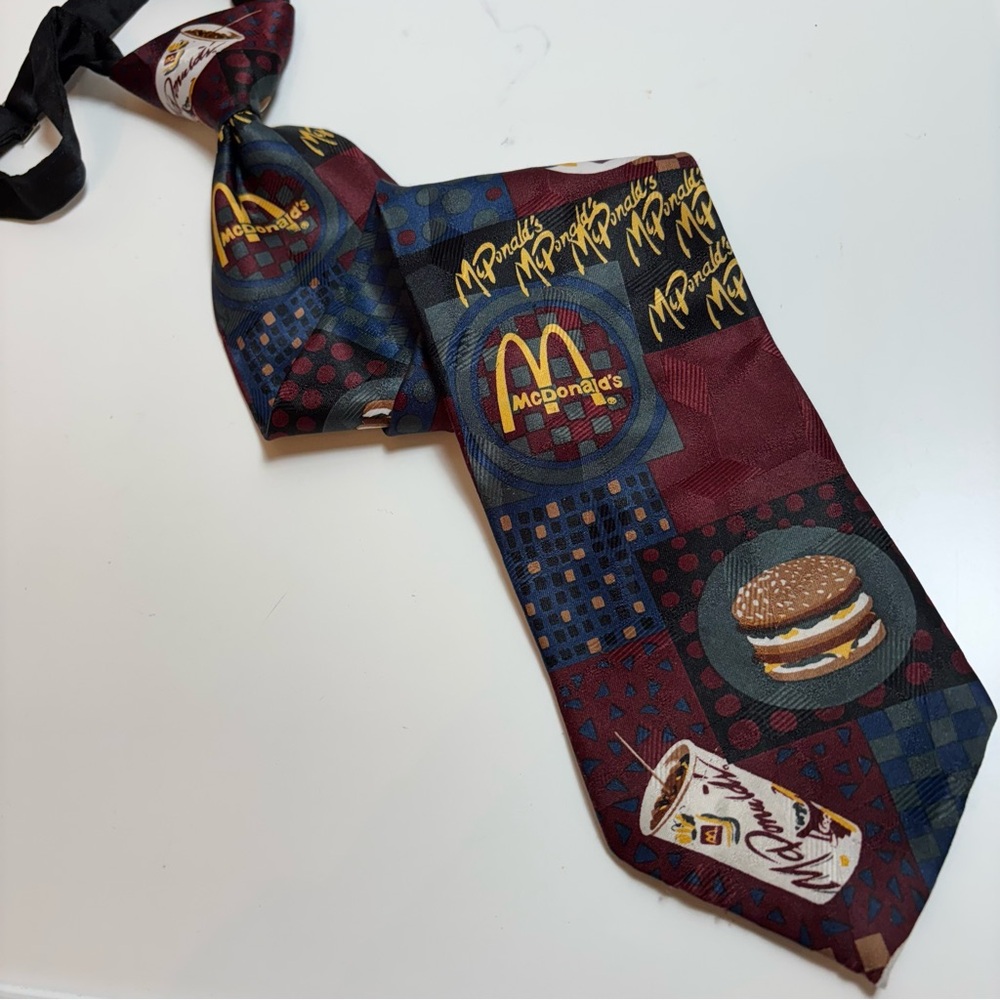 McDONALD'S—Vintage CREST Uniform Tie—Big Mac, French Fries, Golden Arches—RARE